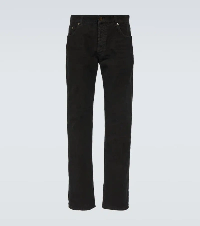 Saint Laurent Low-rise Straight Jeans In Black