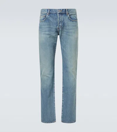 Saint Laurent Low-rise Slim Jeans In Blue