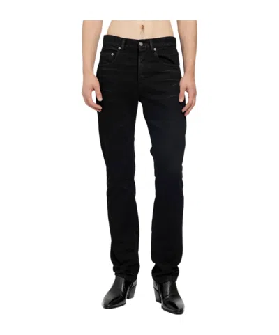 Saint Laurent Low-rise Straight-leg Jeans In Black