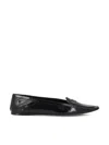 Saint Laurent Poppy Leather Ballet Flats In Black