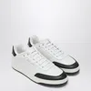 Saint Laurent White And Black Leather Sneakers In White