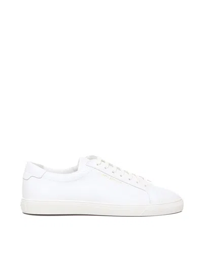 Saint Laurent Low Sneakers With Laces In Blanc Optique