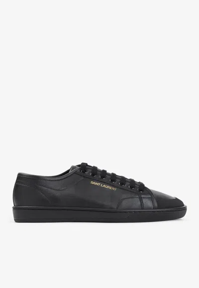 Saint Laurent Low-top Leather Sneakers In Black