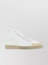 SAINT LAURENT LOW-TOP ROUND TOE LEATHER SNEAKERS