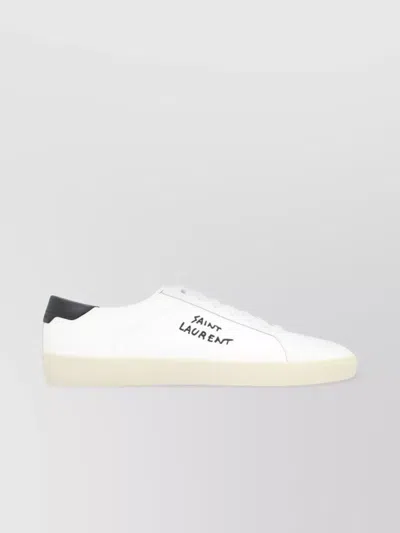 SAINT LAURENT LOW-TOP SNEAKERS IN FABRIC AND CALFSKIN