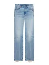 Saint Laurent Women's Jean Nico Denim Camel Pants In Blue