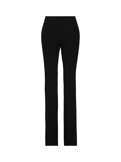 SAINT LAURENT LOW WAISTED RIBBED FLARED PANTS