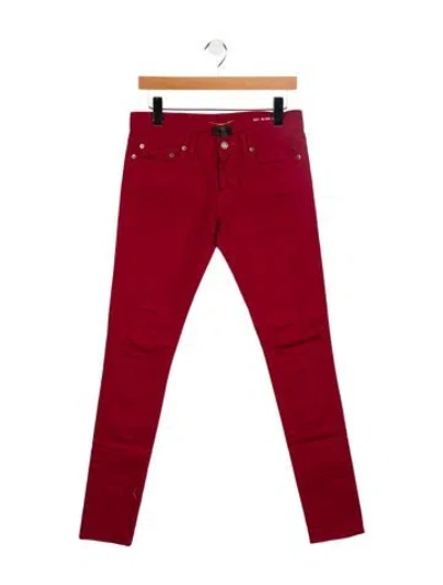 Pre-owned Saint Laurent Low-rise Skinny Leg Jeans In Red