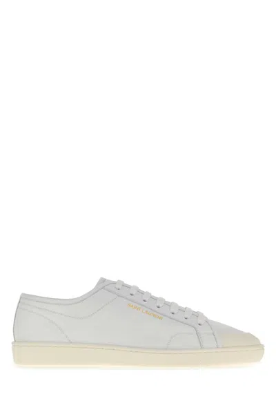 Saint Laurent Low-top Calf Leather Sneaker In Neutral
