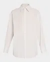 Saint Laurent Long-sleeve Collared Button-down Blouse