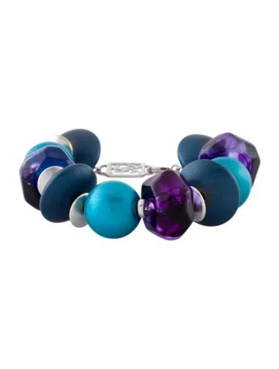 Pre-owned Saint Laurent Lucite & Bead Bracelet, 7" In Multi