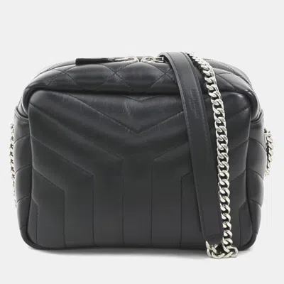 Pre-owned Saint Laurent Lulu Leather Shoulder Bag In Black