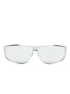 Saint Laurent Luna Logo-embossed Sunglasses In Silver