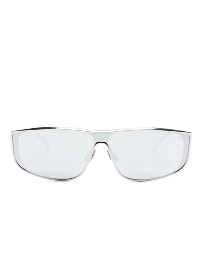 Saint Laurent Luna Logo-embossed Sunglasses In Silver