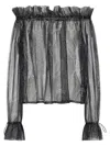Saint Laurent Blusa In Crepe Stampata  Donna In Black