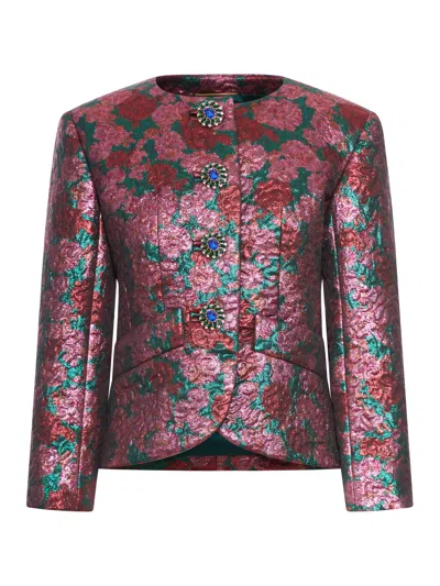 Saint Laurent Lurex Brocade Jacket In Multi