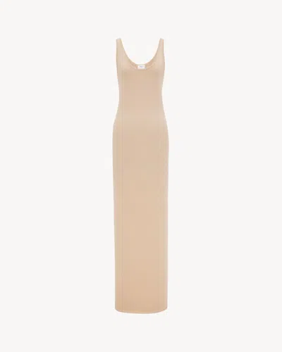 Saint Laurent Lurex Knit Dress In Neutral