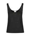 Saint Laurent Lurex Knit Tank Top In Black