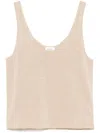 Saint Laurent Golden Beige Knit Tank Top In 中性色