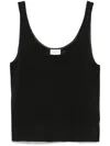 Saint Laurent Black Semi-transparent Tank Top In 黑色