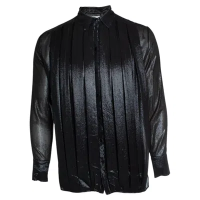 Pre-owned Saint Laurent , Lurex Shirt With Ruched Strokes 2019 In Black