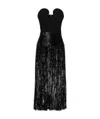 Saint Laurent Lurex Velvet Bustier Dress In Black