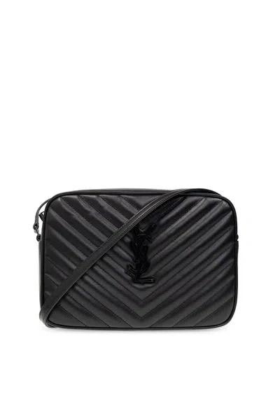 Saint Laurent Luxurious Black Crossbody Handbag With Quilted Pattern For Women