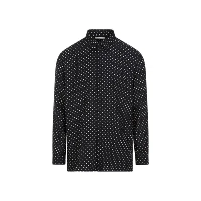 Saint Laurent Luxurious Black Silk Shirt For Men