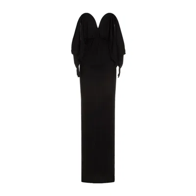Saint Laurent Luxurious Black Viscose Dress For Women