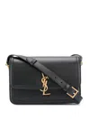 Saint Laurent Monogram Leather Shoulder Bag In 1000