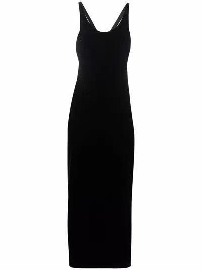 Saint Laurent Luxurious Cupro Organic Black Dress For Women | Ss22 Collection