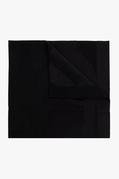 Saint Laurent Luxurious Jacquard-logo Scarf For Men In Black
