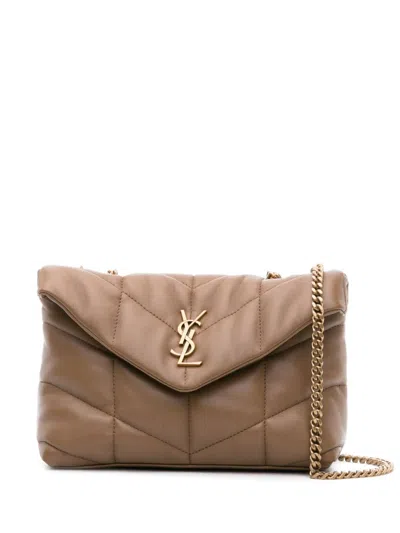 Saint Laurent Luxurious Leather Mini Handbag In Brown