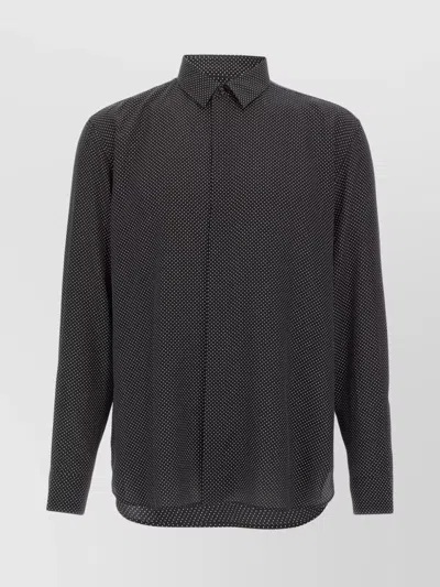 Saint Laurent Luxurious Silk Shirt Long Sleeves In Black