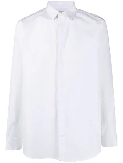 Saint Laurent Luxurious White Cotton Shirt For The Fashion Forward Man In Black