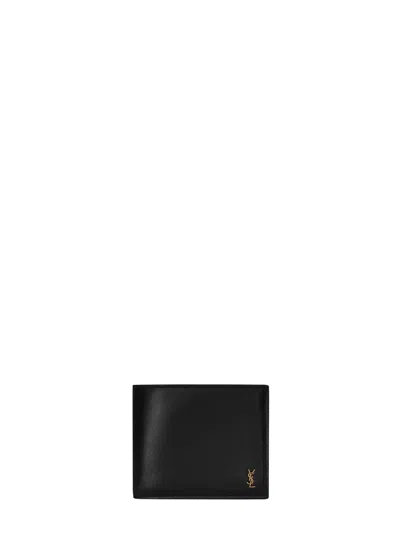 Saint Laurent Luxury Leather Wallet For Men In Black
