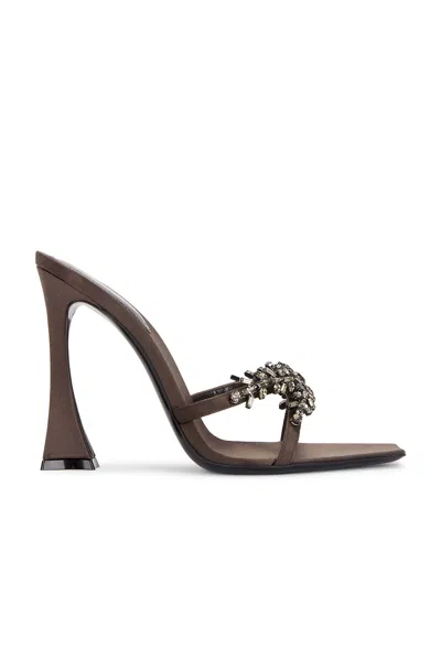Saint Laurent Lydia Sandal In Roast Brown & Dark Rust