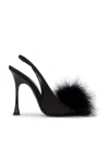 Saint Laurent Lydia Slingback Sandal In Nero