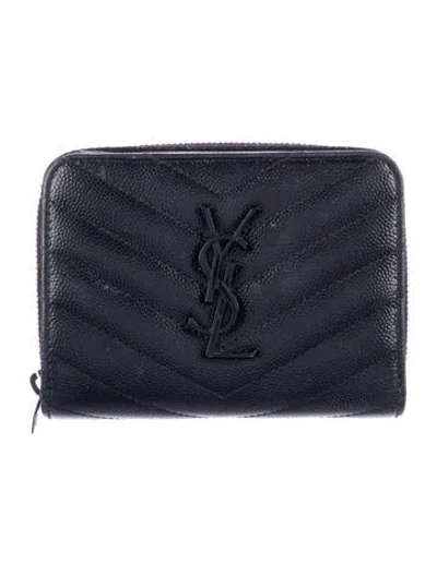 Pre-owned Saint Laurent Lynx Wallet In Black