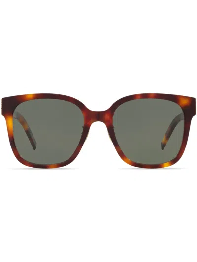 Saint Laurent M105 Tortoiseshell Square-frame Sunglasses In Braun