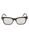 Saint Laurent Ysl Hinge Square Frame Glasses In Black/transparent