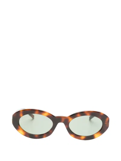 Pre-owned Saint Laurent M136 Sunglasses In Brown