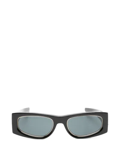 Pre-owned Saint Laurent M140 Geometric Sunglasses In Black