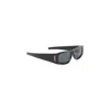 Saint Laurent Black Oval Shield Sunglasses In Black