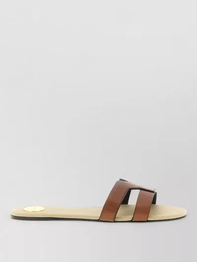 Saint Laurent Mabrouka Sandals Open Toe Dual Strap Flat In Multi