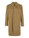 Saint Laurent Men's Mac Gabardine Coat In Brown