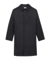 Saint Laurent Mackintosh Coat In Water-repellant Canvas In Blue