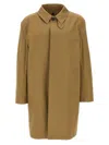 Saint Laurent Men's Mac Gabardine Coat In Brown