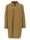 Saint Laurent Men's Mac Gabardine Coat In Brown