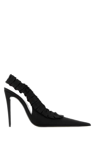 Saint Laurent Madeleine Taffeta Pumps With 11 Cm Heel In Black